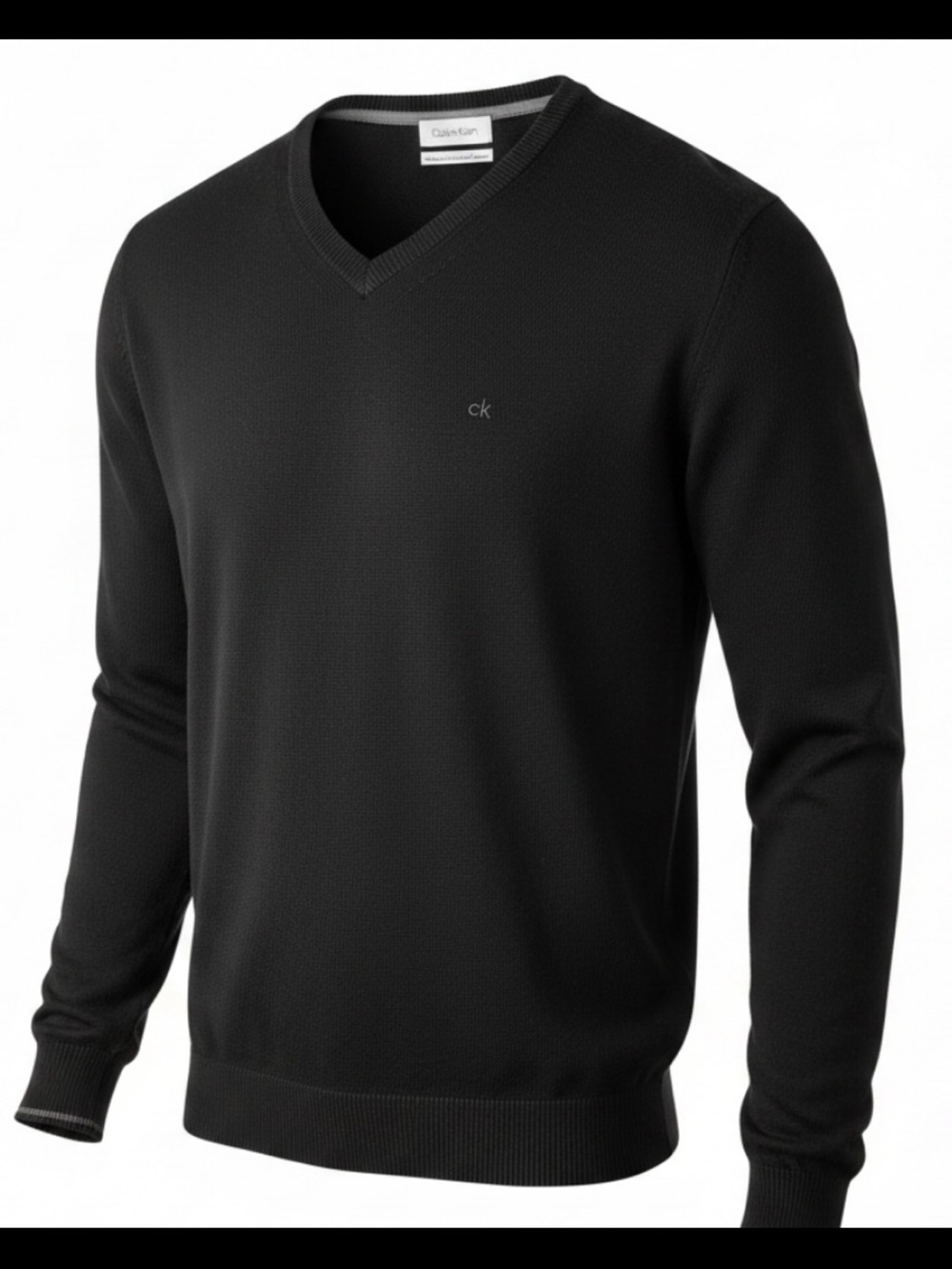 Calvin Klein Men's Black V-Neck Knit Sweater